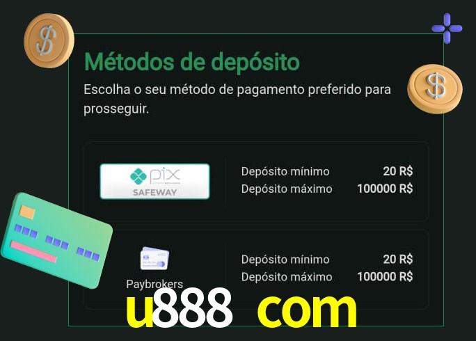 O cassino u888 com oferece uma grande variedade de métodos de pagamento